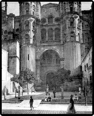 La Catedral de Malaga, desde el puerto