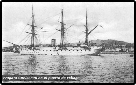 fragata de guerra alemana gneisenau en Malaga